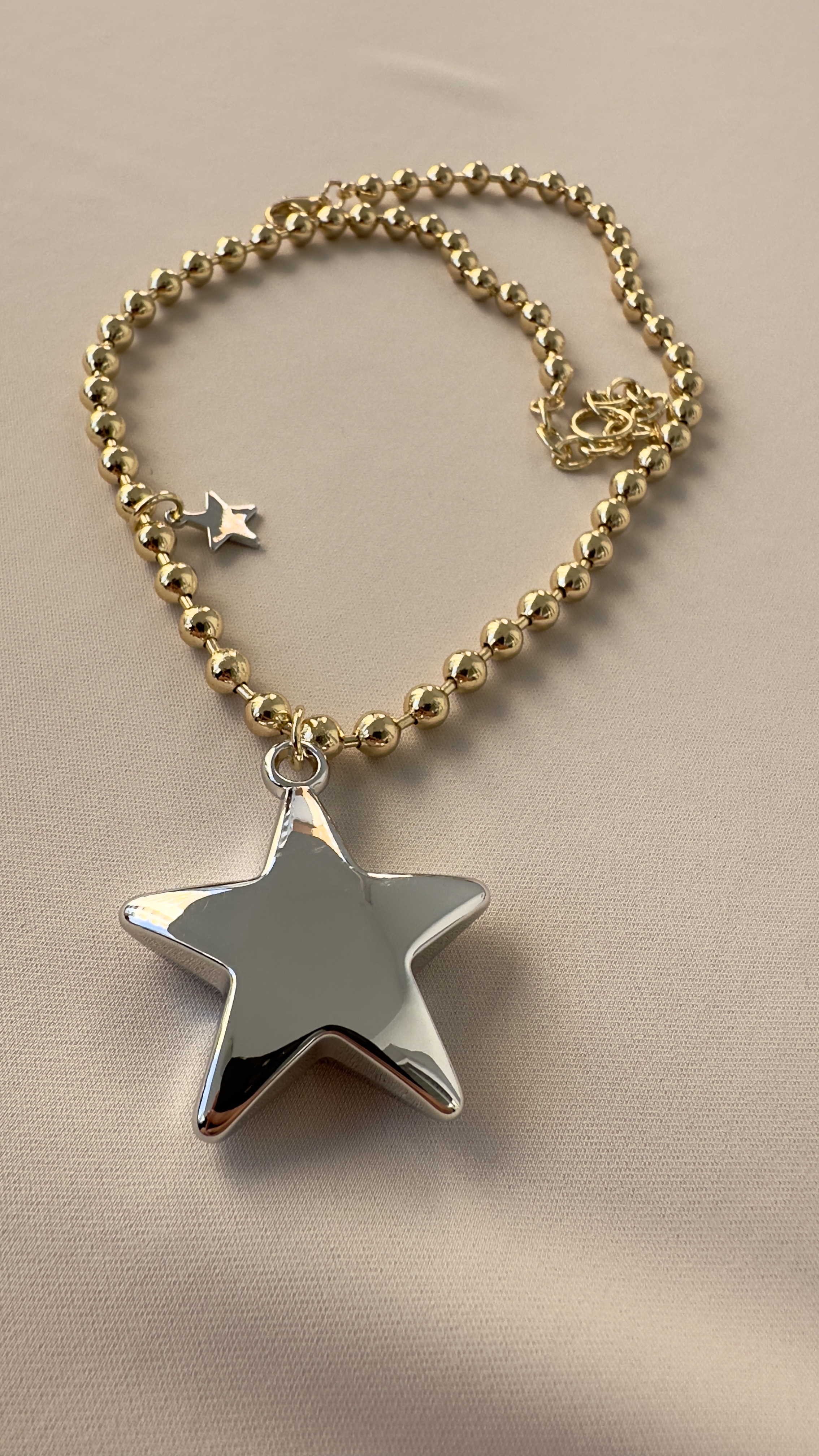Gold & Silver Karışımı Yıldız Gold Kolye
