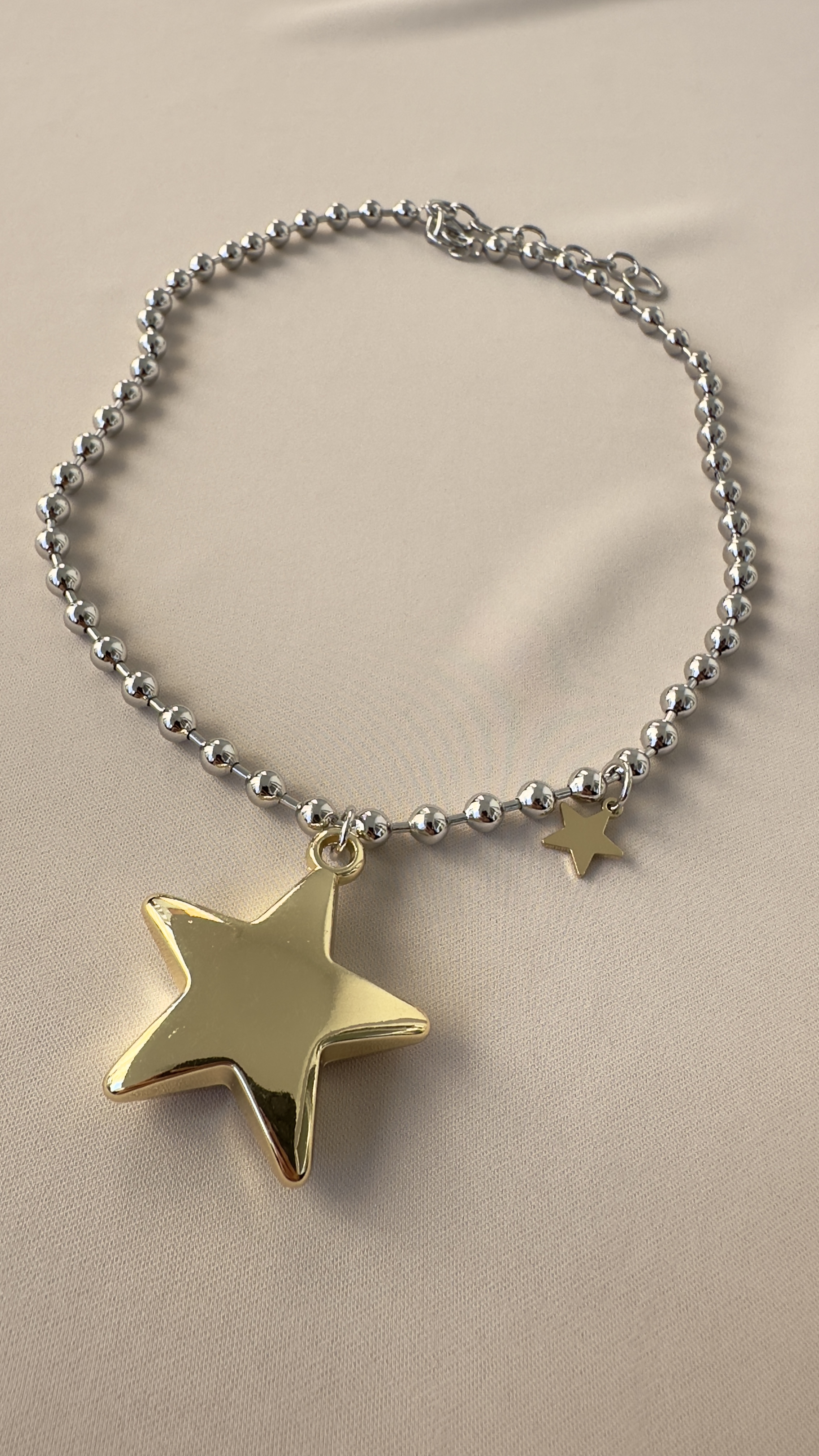 Gold & Silver Karışımı Yıldız Silver Kolye