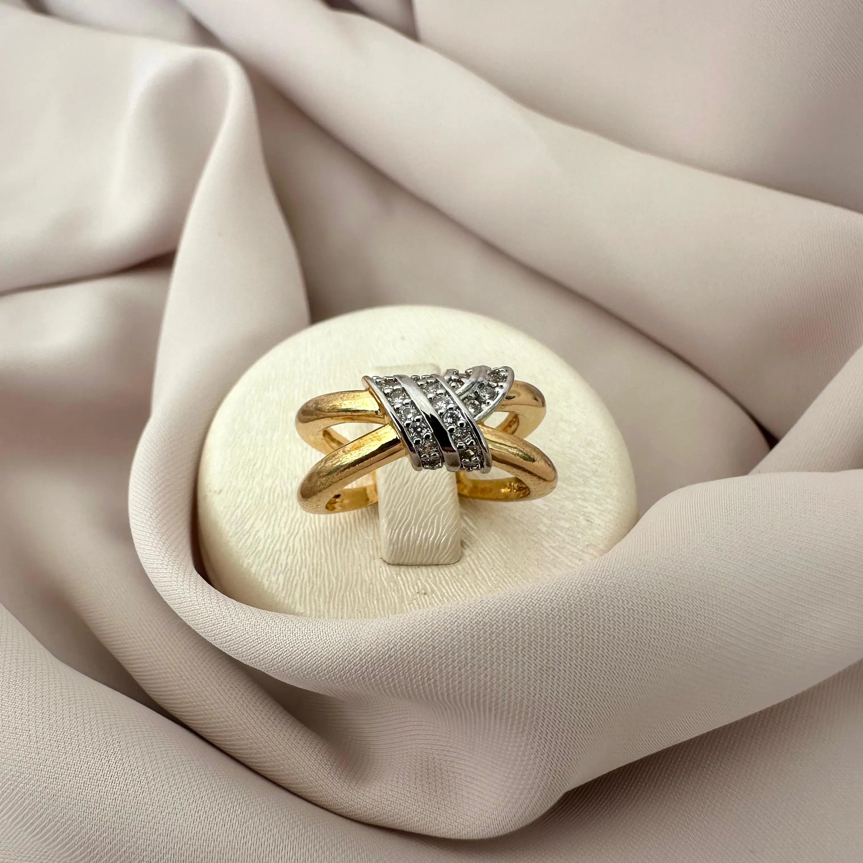 GY0009 Gold Silver Düğüm Yüzük