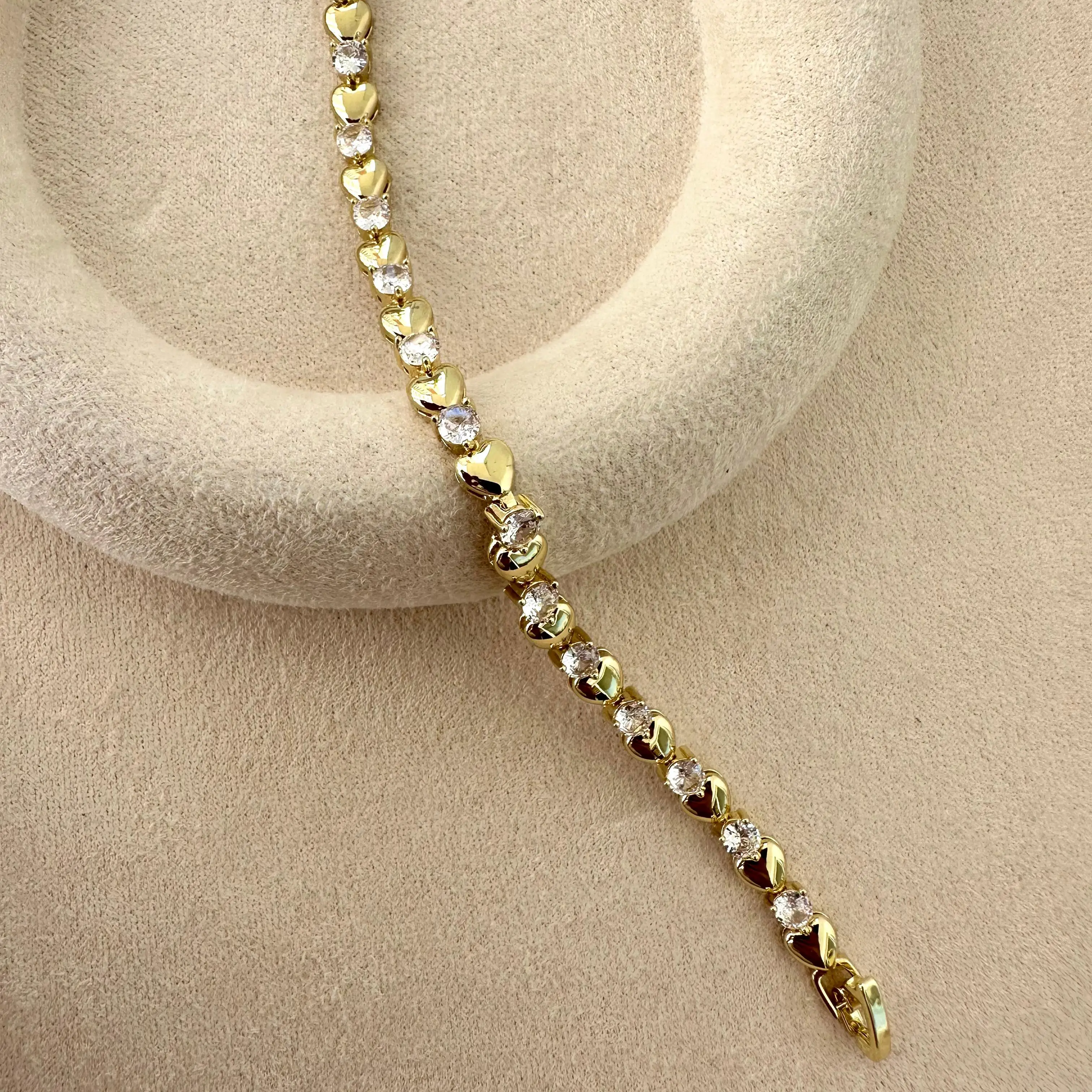 GY0007 Gold Kalp Taşlı Bileklik