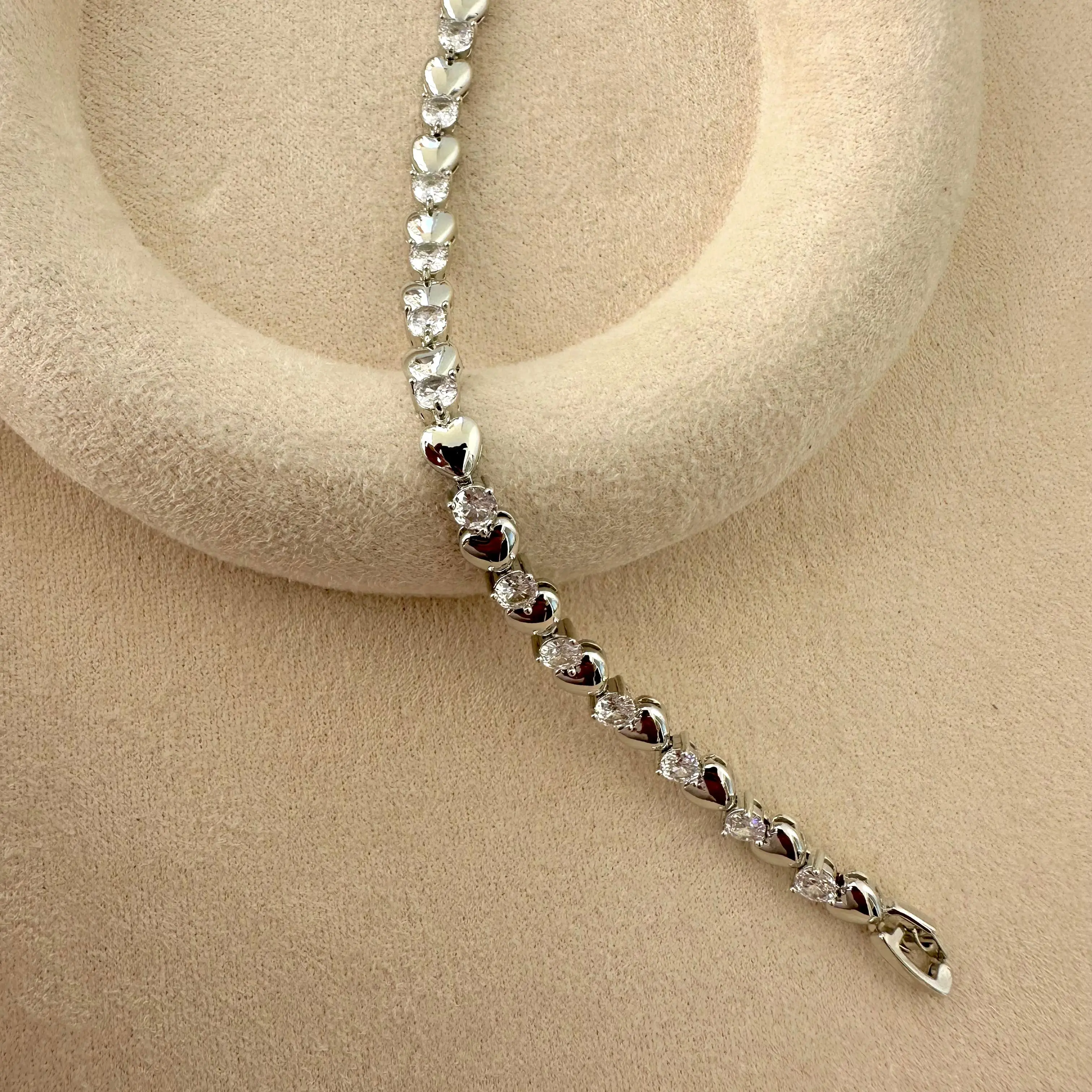 GY0008 Silver Kalp Taşlı Bileklik