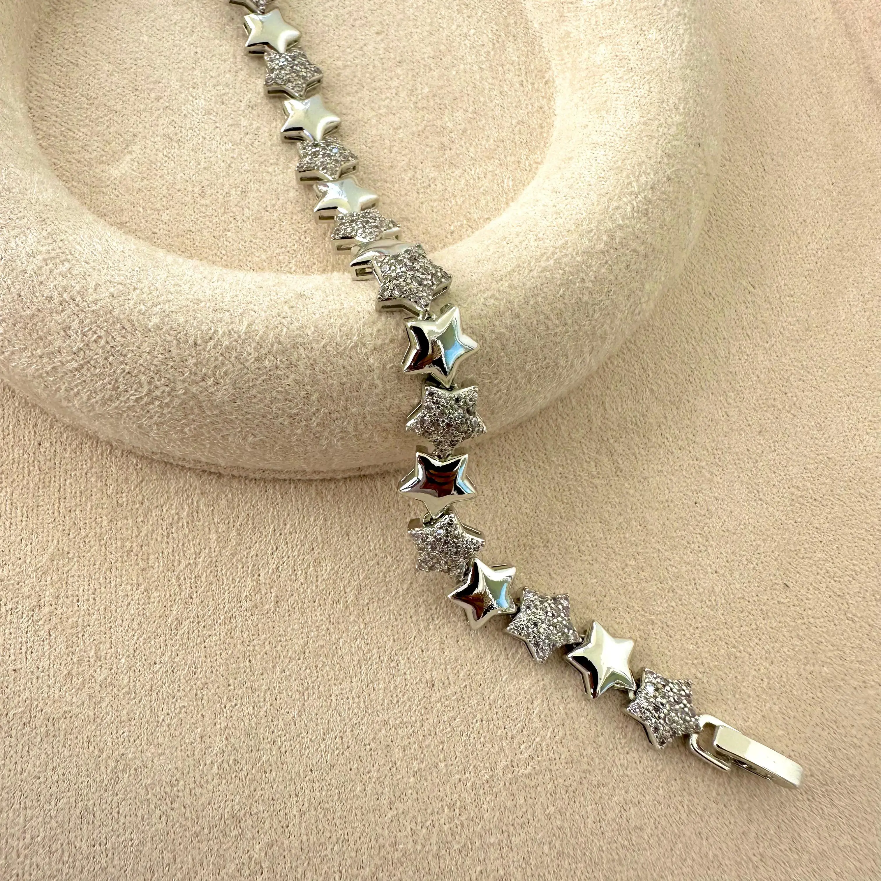 GY0018 Silver Yıldız Sıralı Bileklik