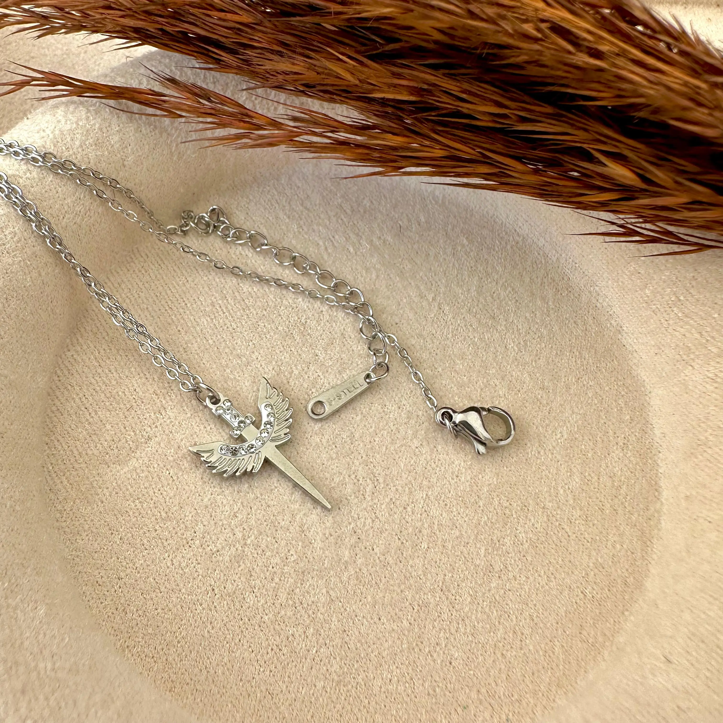 GY0038 Silver Mikail Meleği Kolye