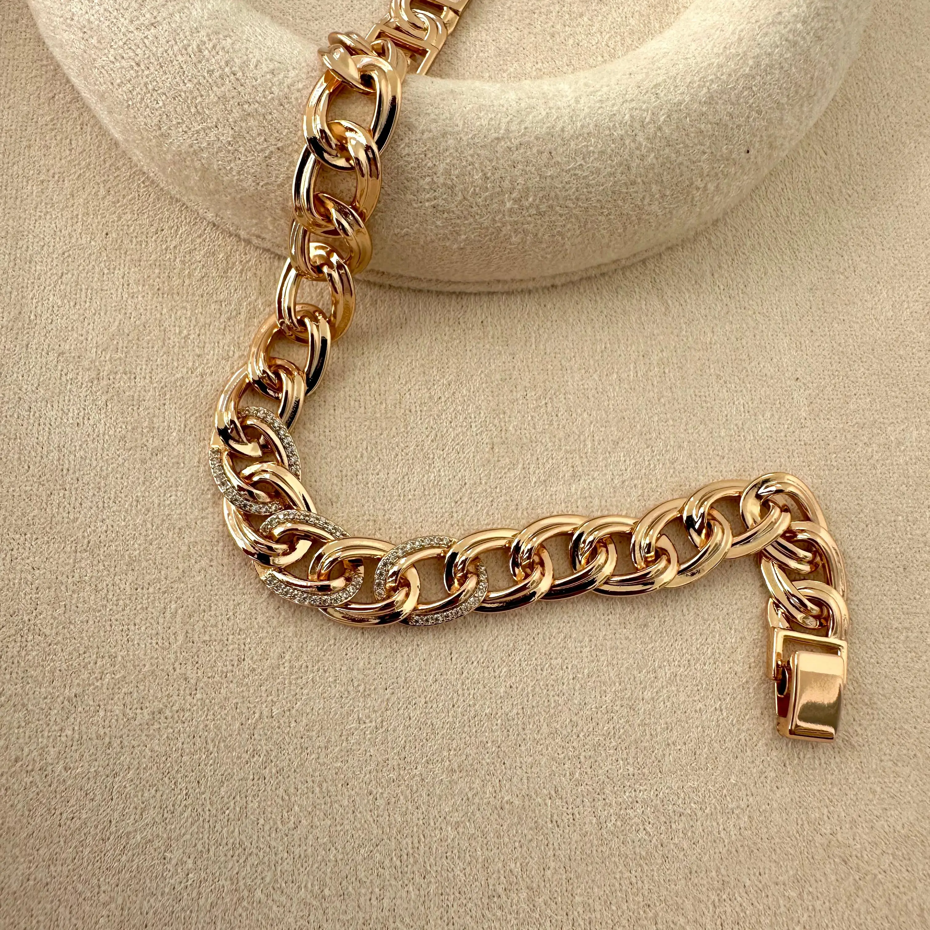 GY0059 Rose Gold Taş Detaylı Zincir Bileklik