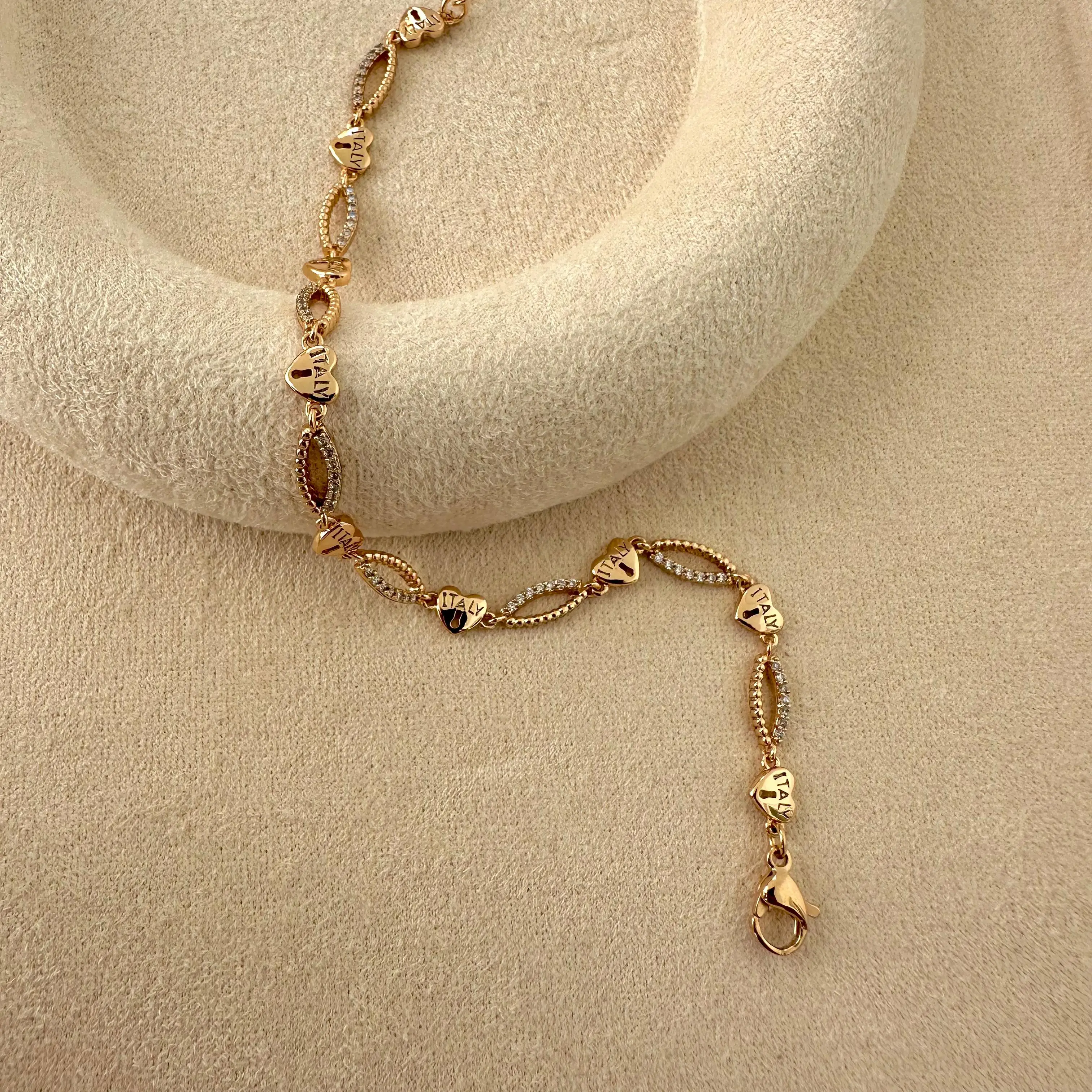GY0080 Rose Gold Italy Model Kalp Bileklik