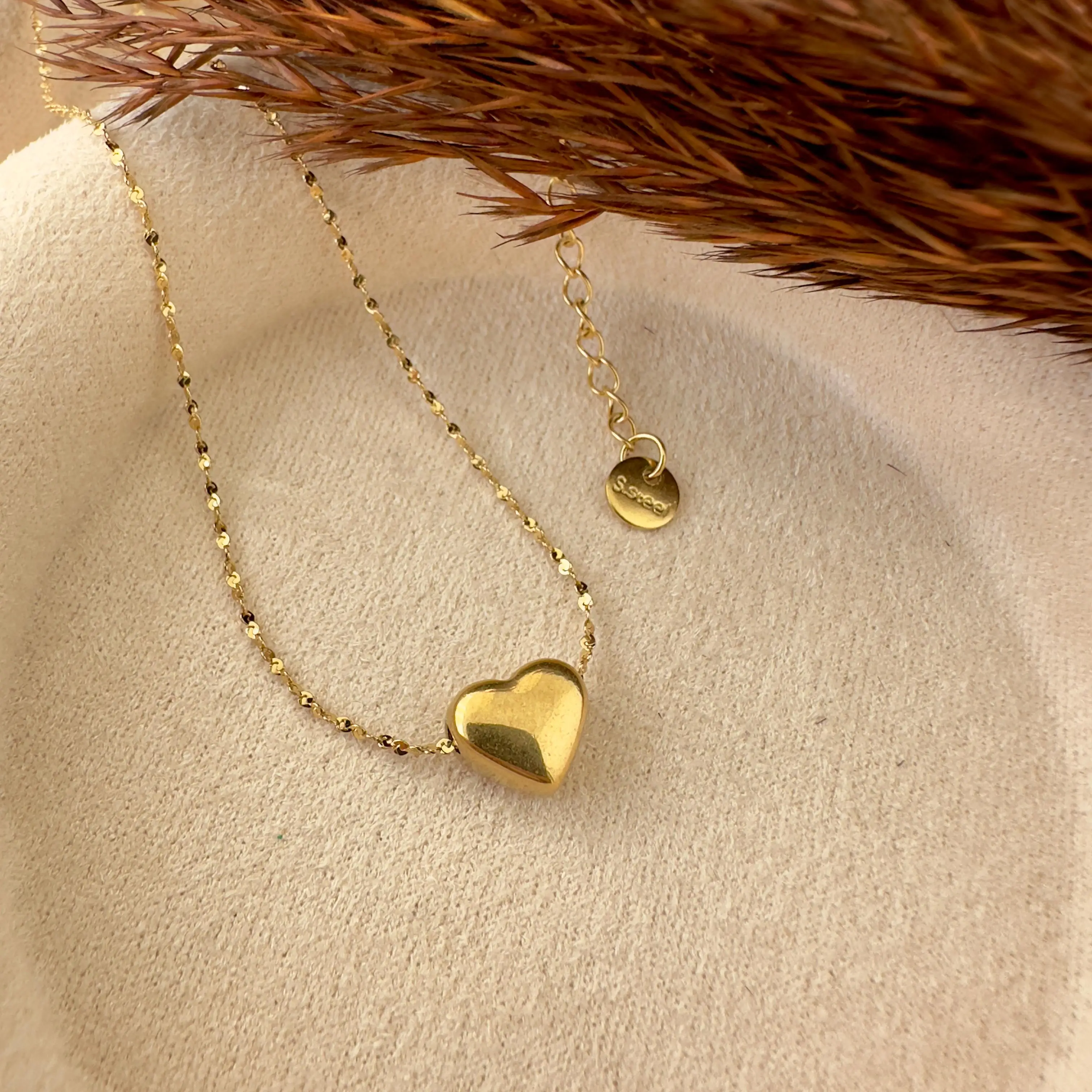 GY0046 Gold Kalp Kolye