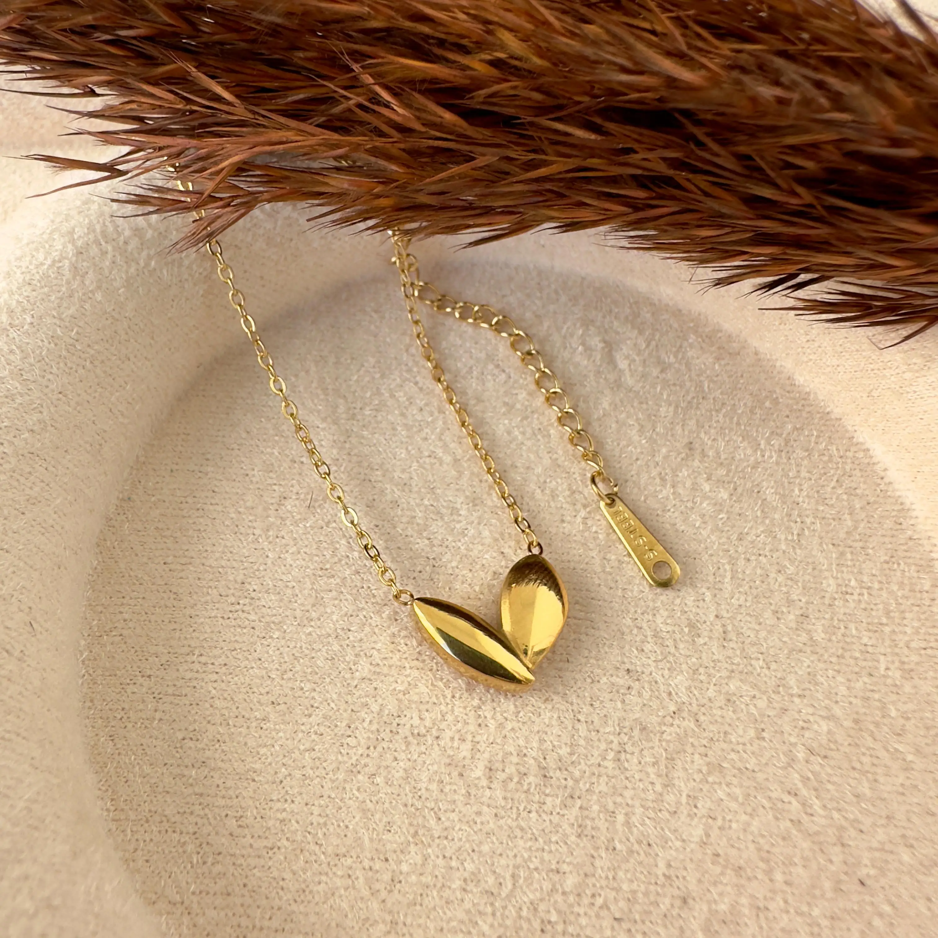 GY0081 Gold Kalp Kolye