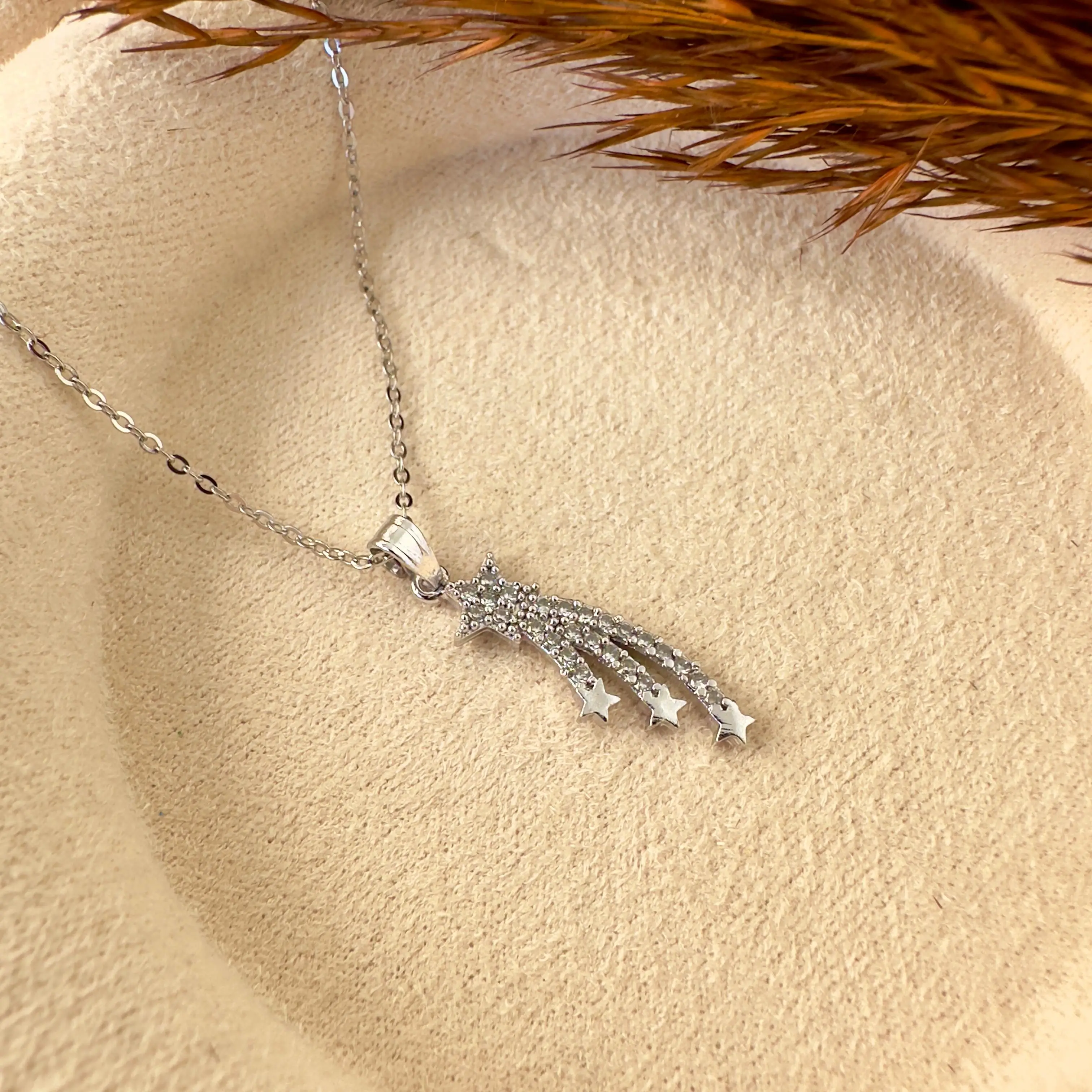 GY0105 Silver Kayan Yıldız Kolye