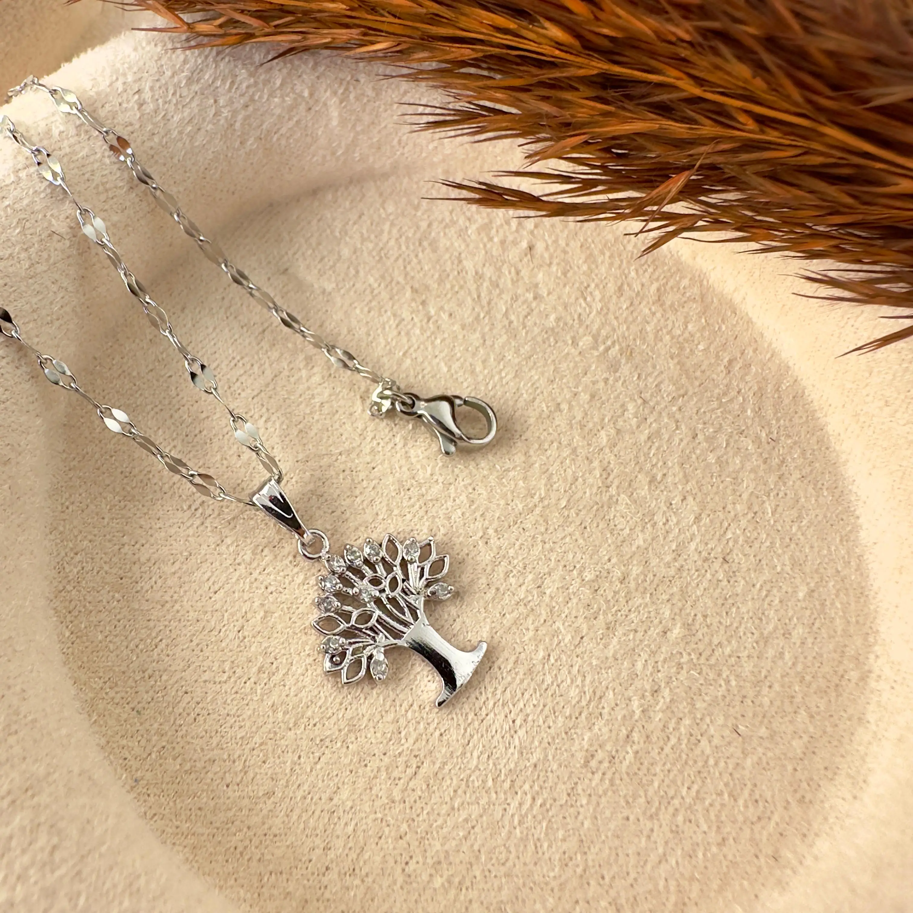 GY0114 Silver Yaşam Ağacı Kolye