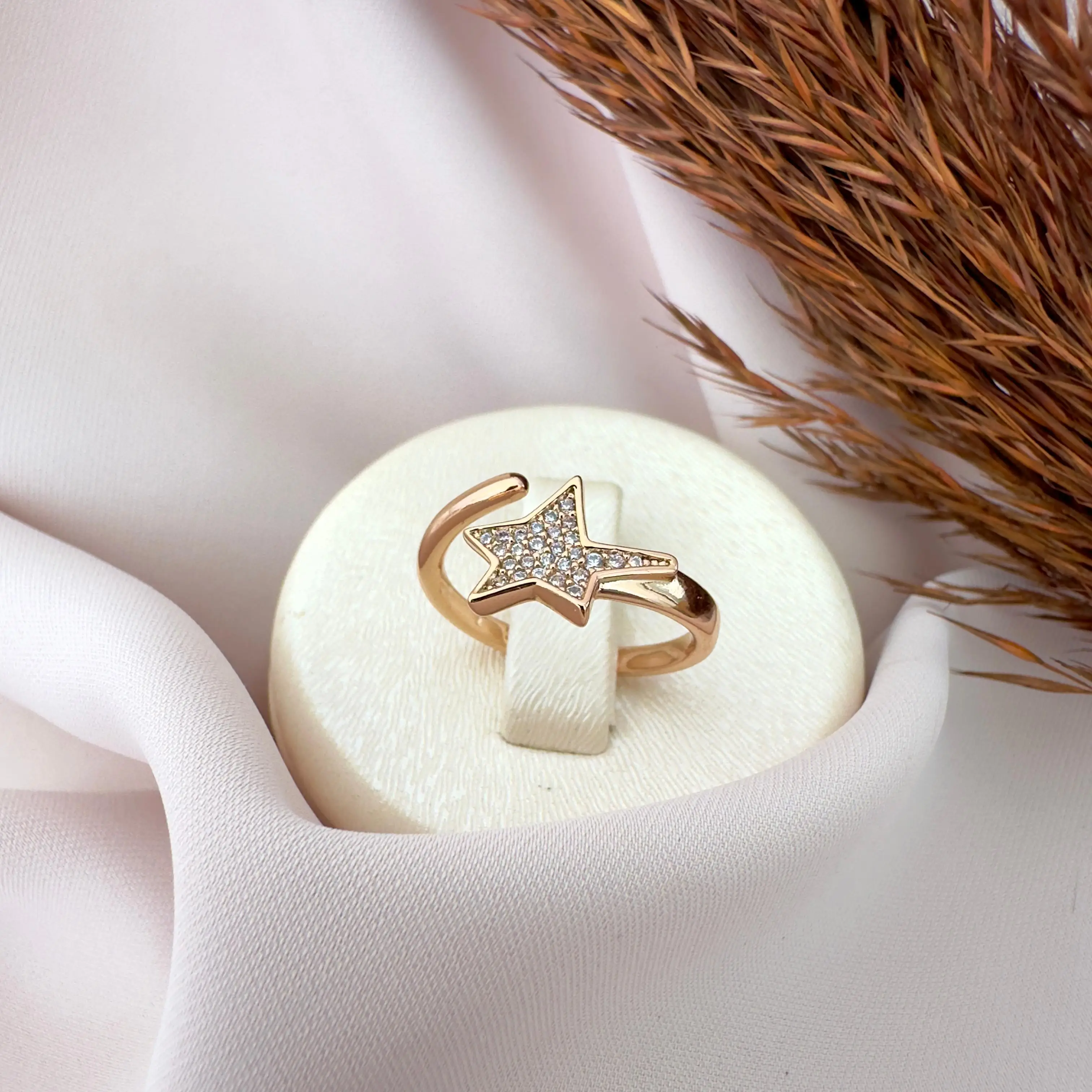 GY0057 Rose Gold Yıldız Sarmal Yüzük