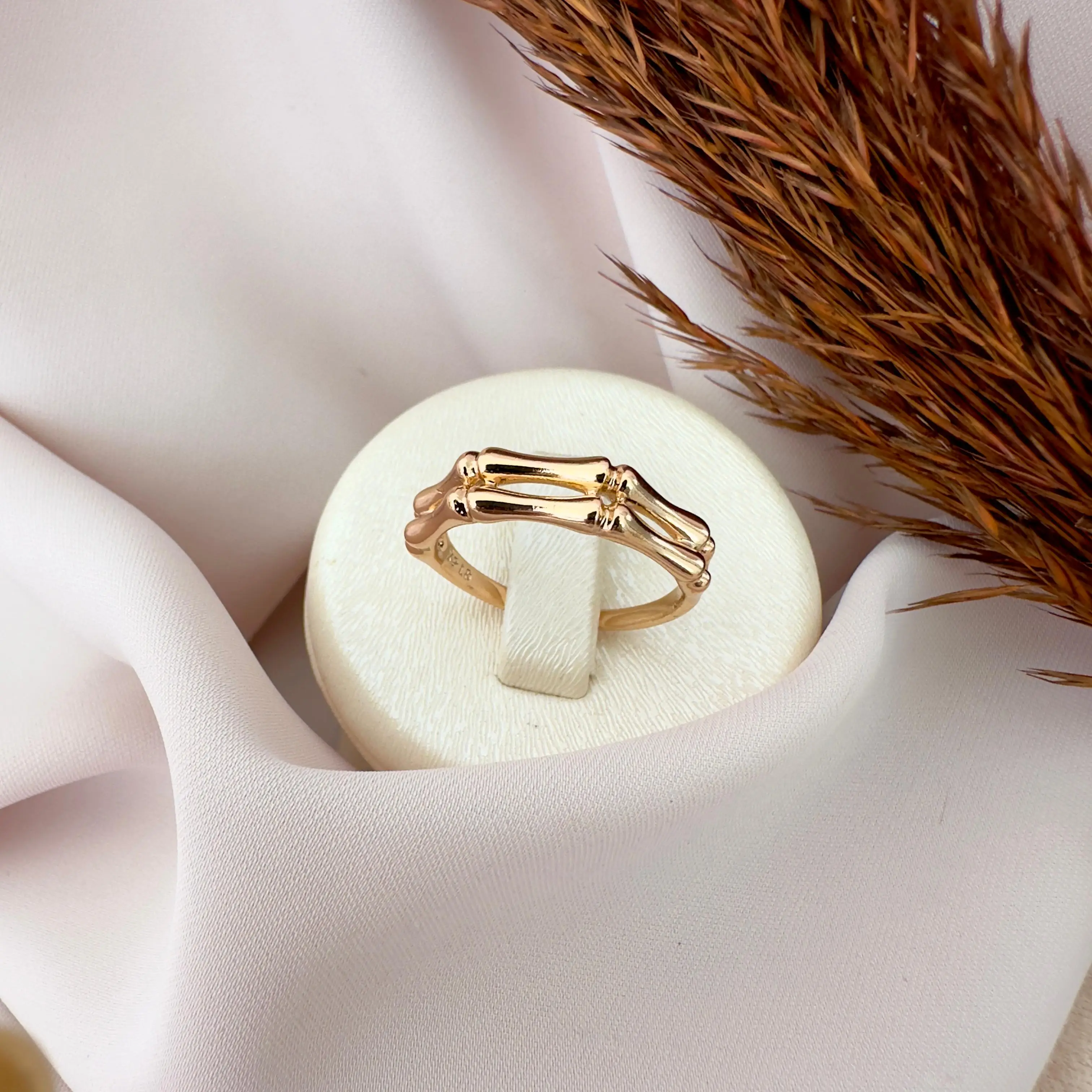 GY0060 Rose Gold İki Sıra Kemik Yüzük