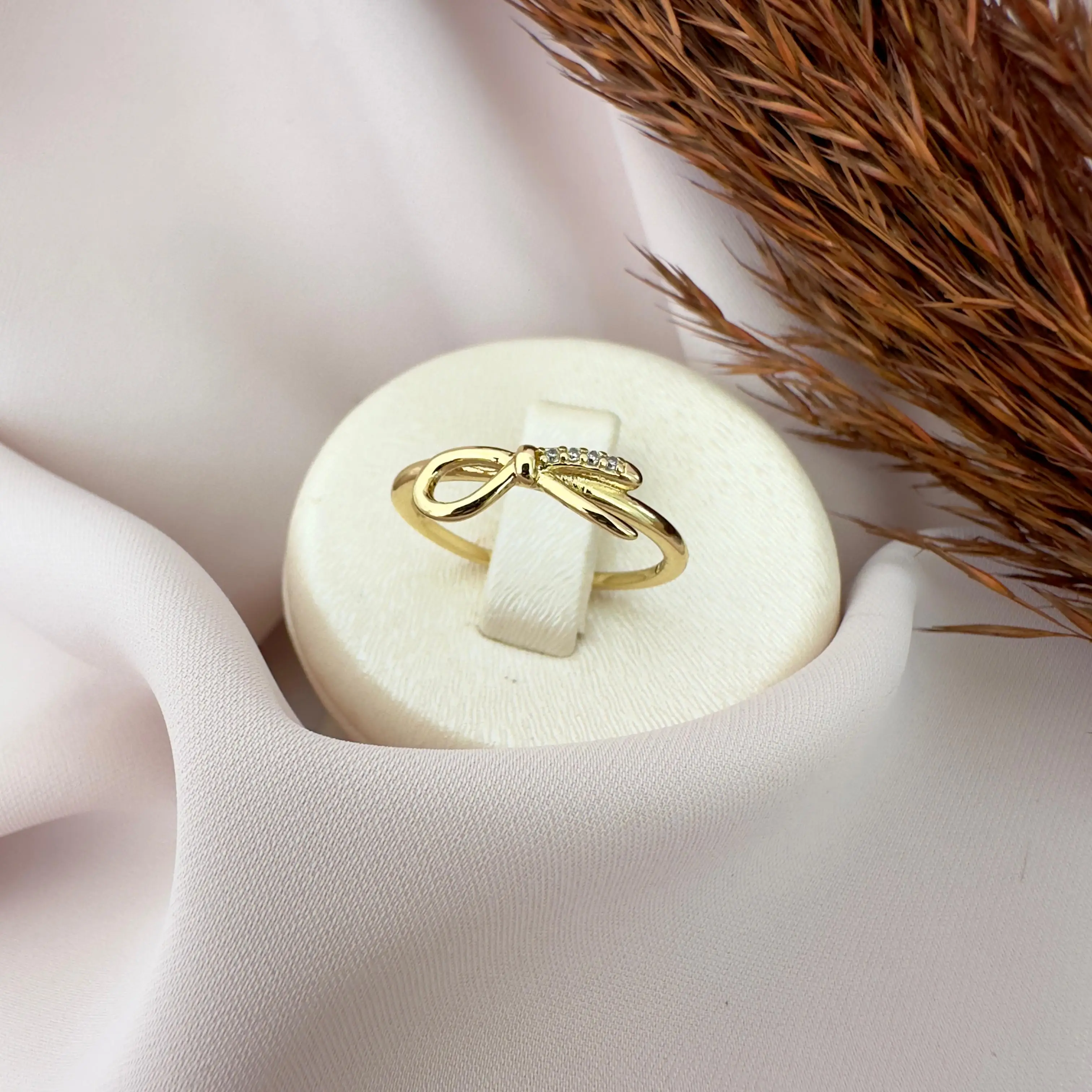 GY0064 Gold Fiyonk Detay İnce Yüzük