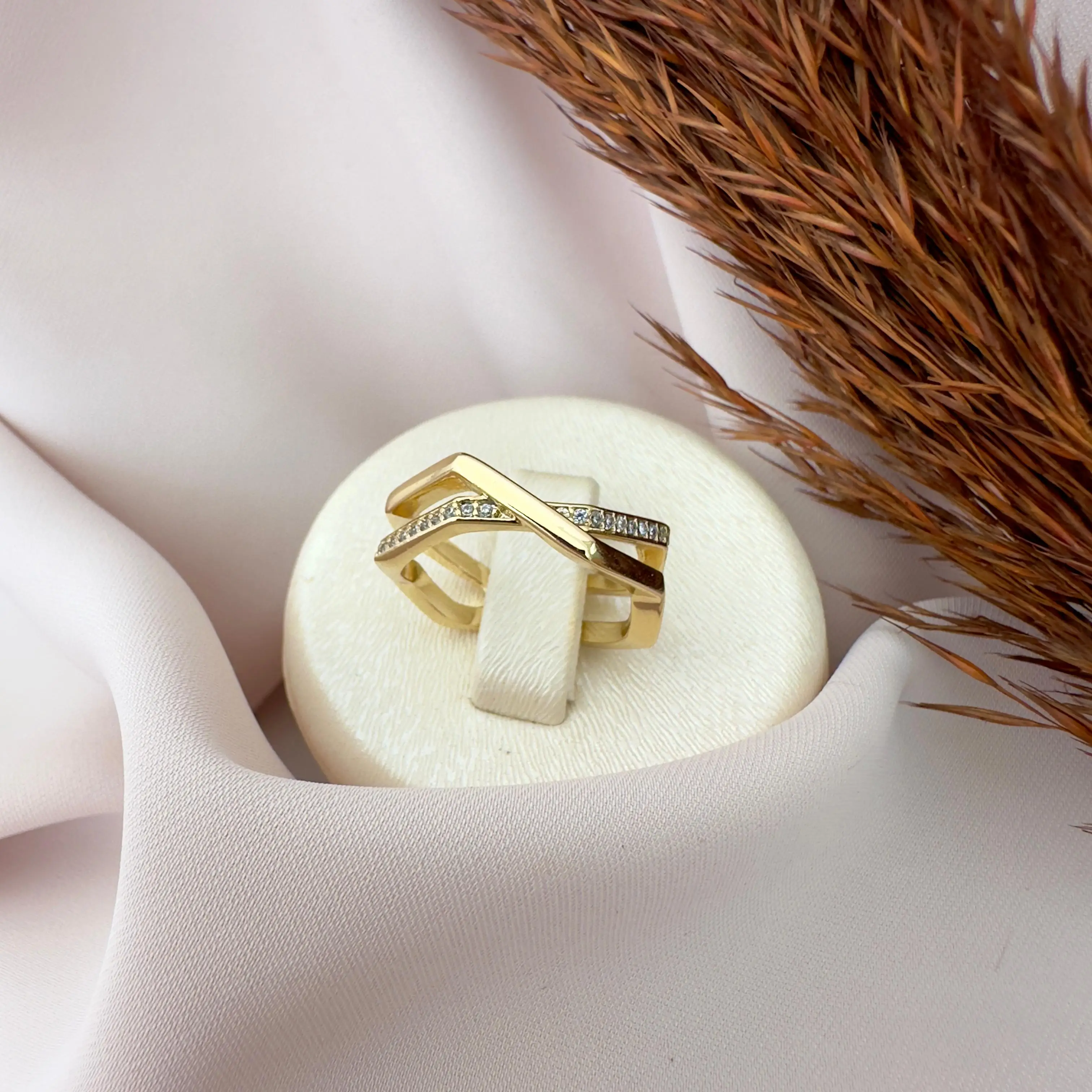 GY0065 Gold Çift Sıra Yüzük