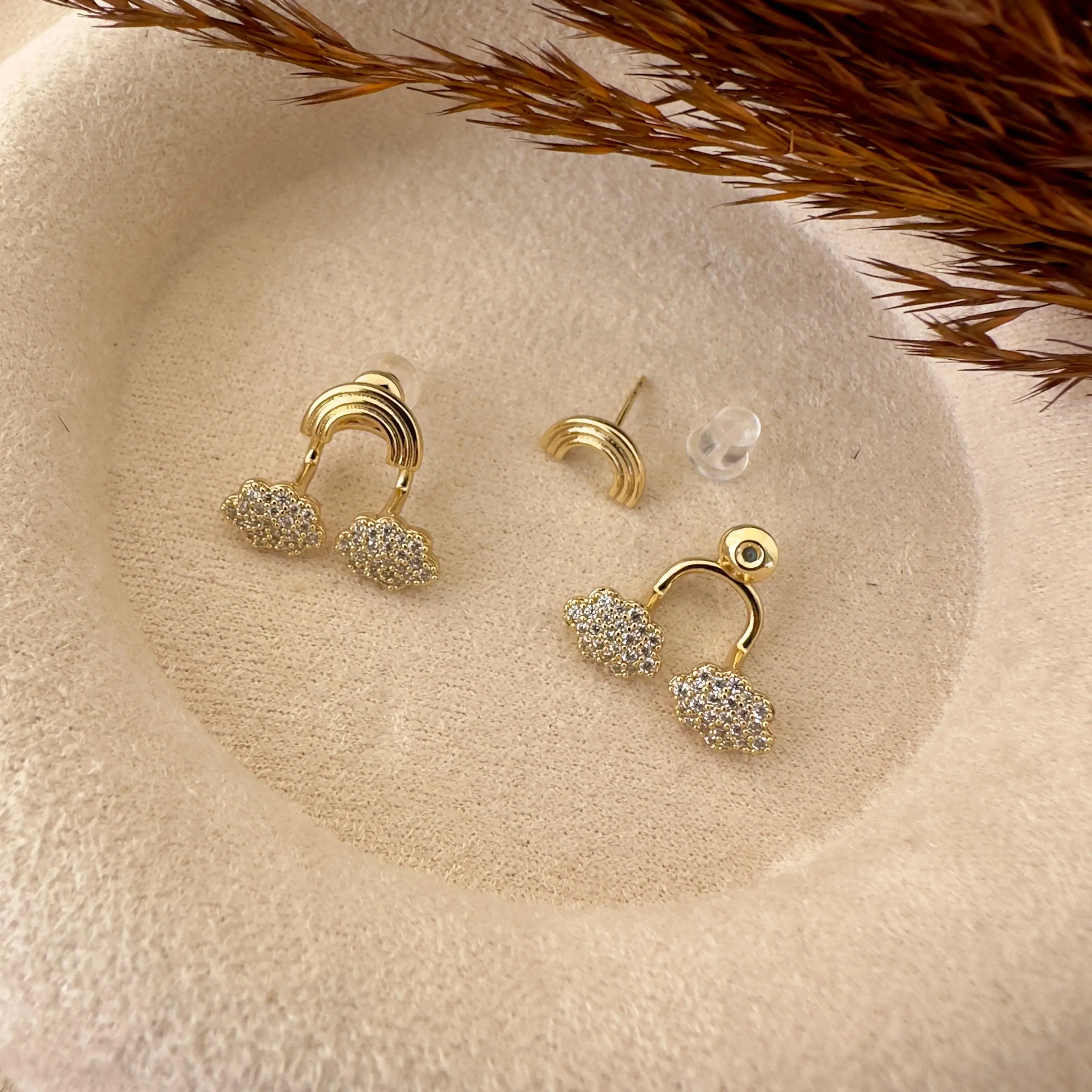 GY0090 Gold Bulut Küpe