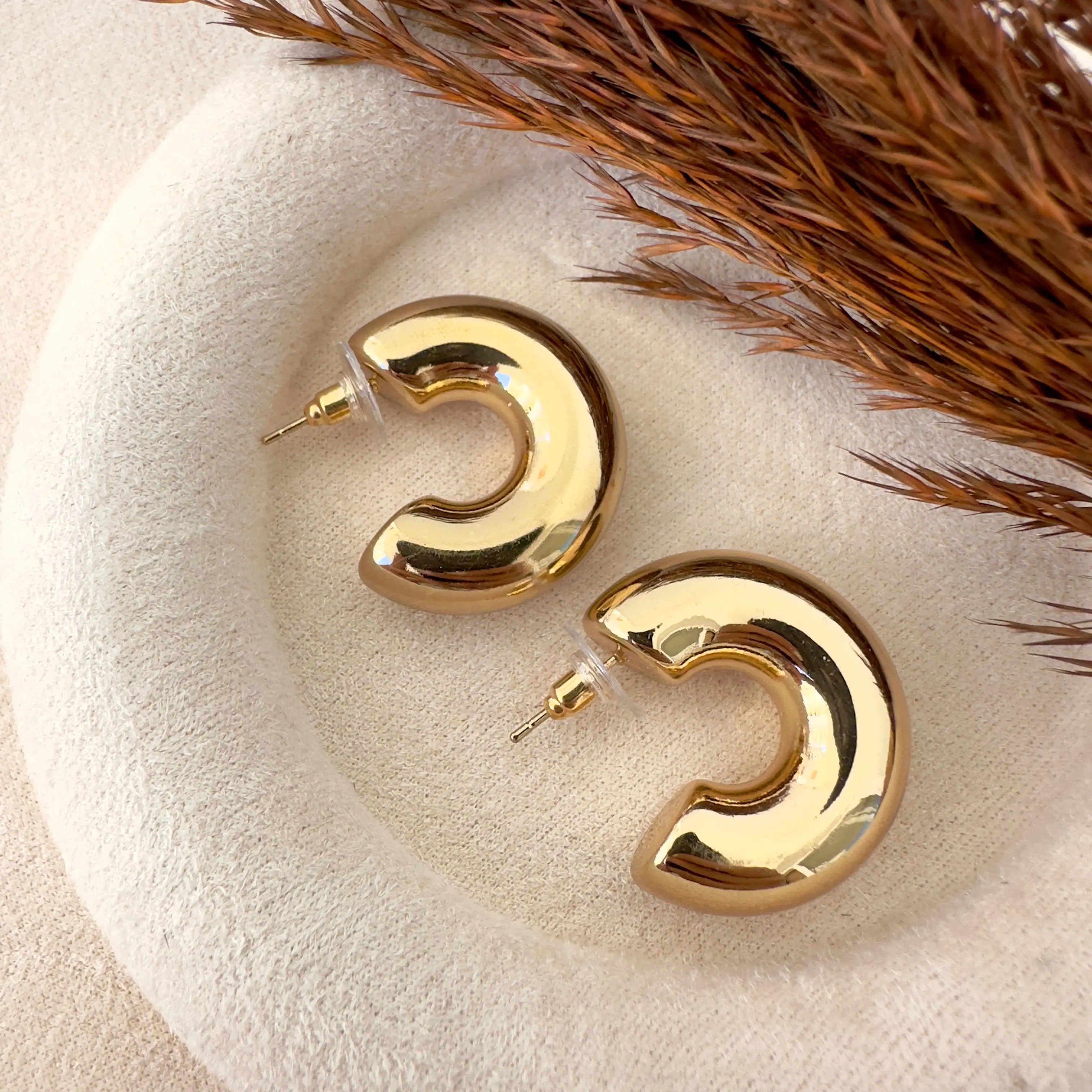 GY0132 Gold Boru Halka Küpe