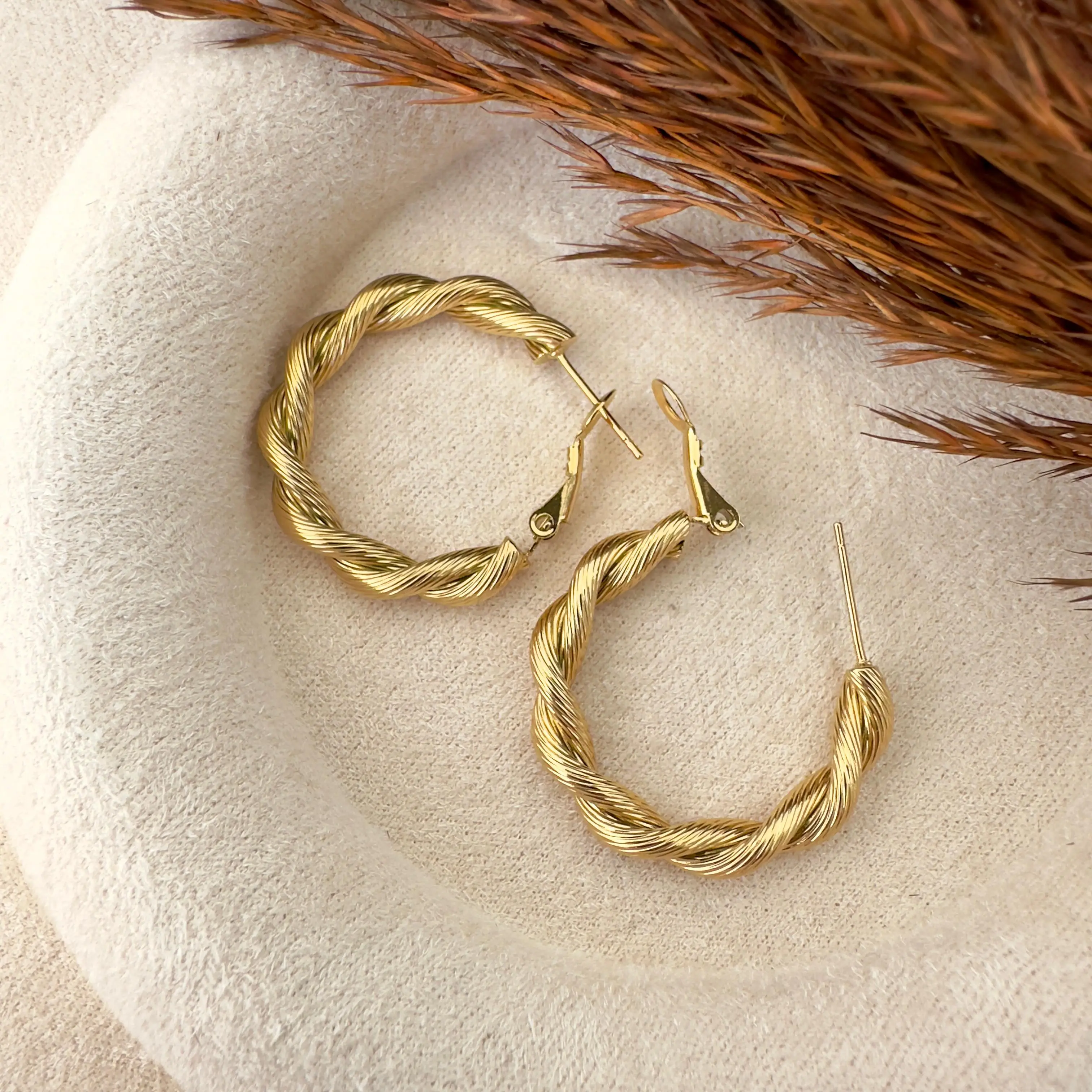 GY0134 Gold Burgu Halka Küpe