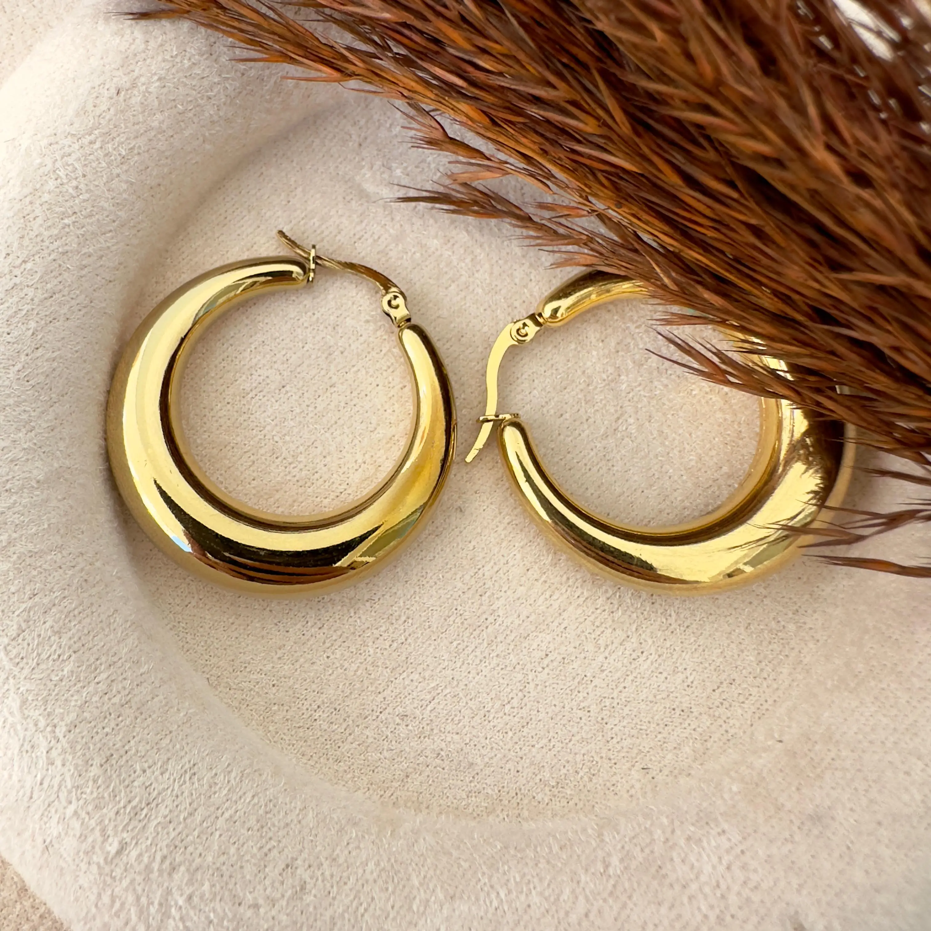 GY0137 Gold Enli Halka Küpe