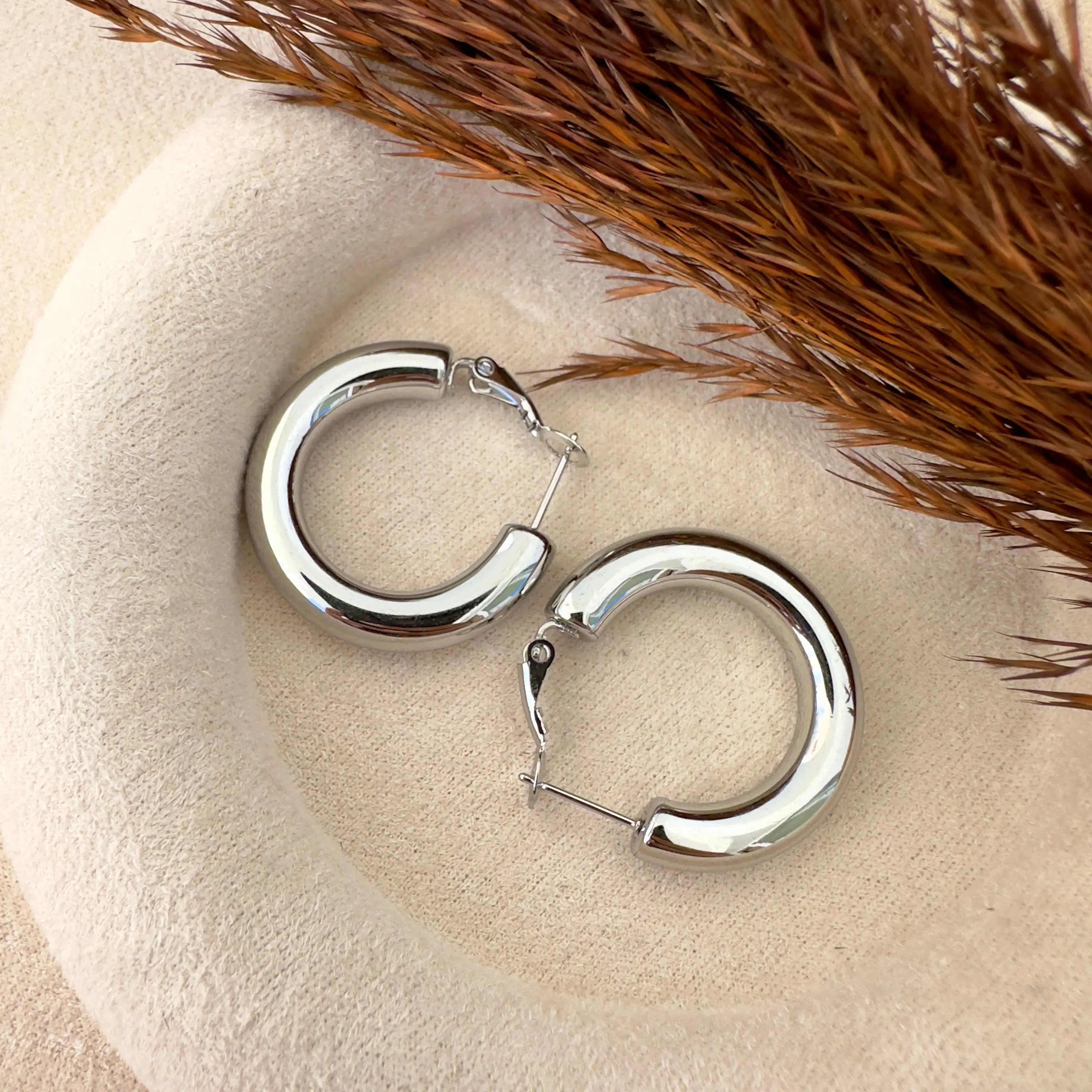 GY0139 Silver Halka Küpe