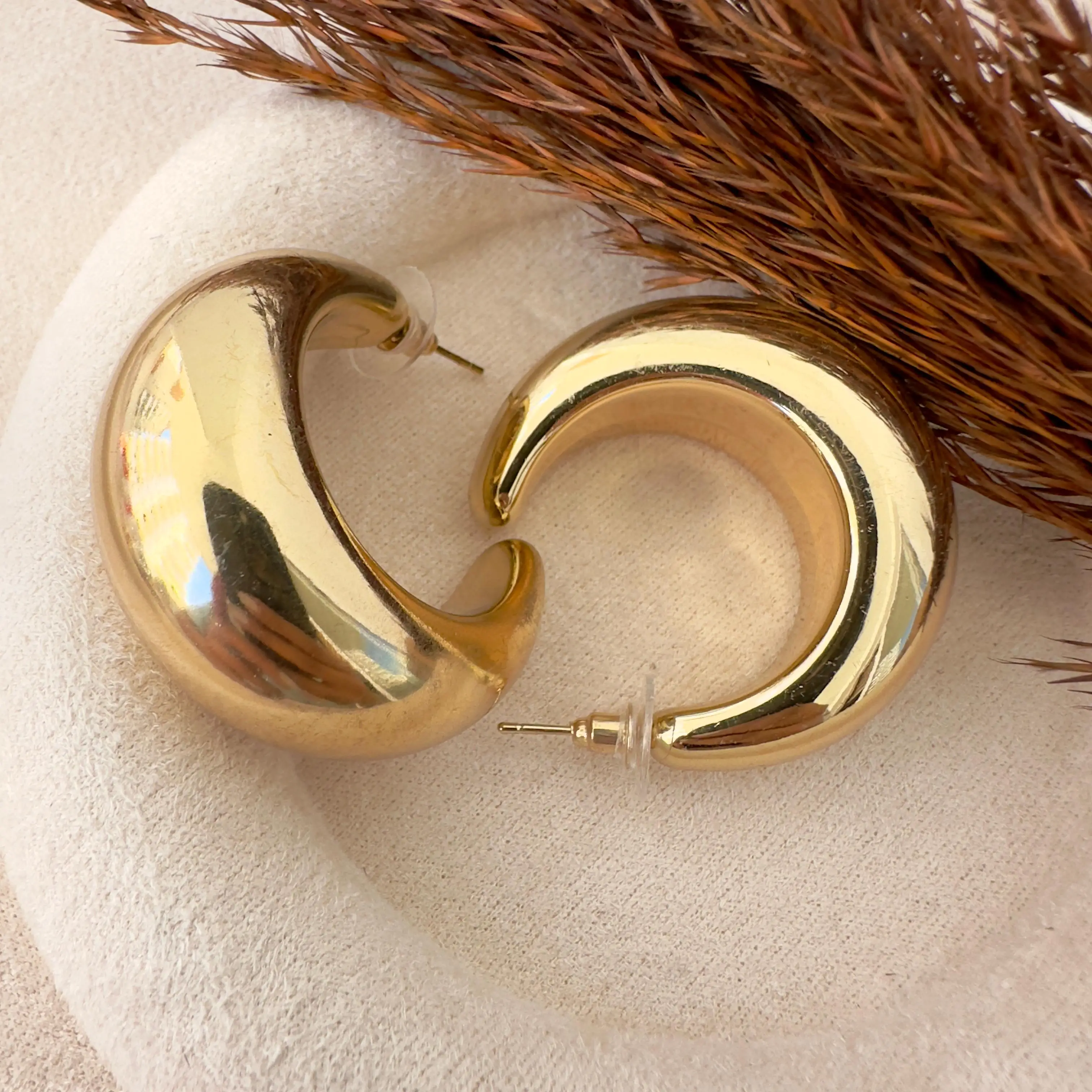 GY0142 Gold Boru Halka Küpe