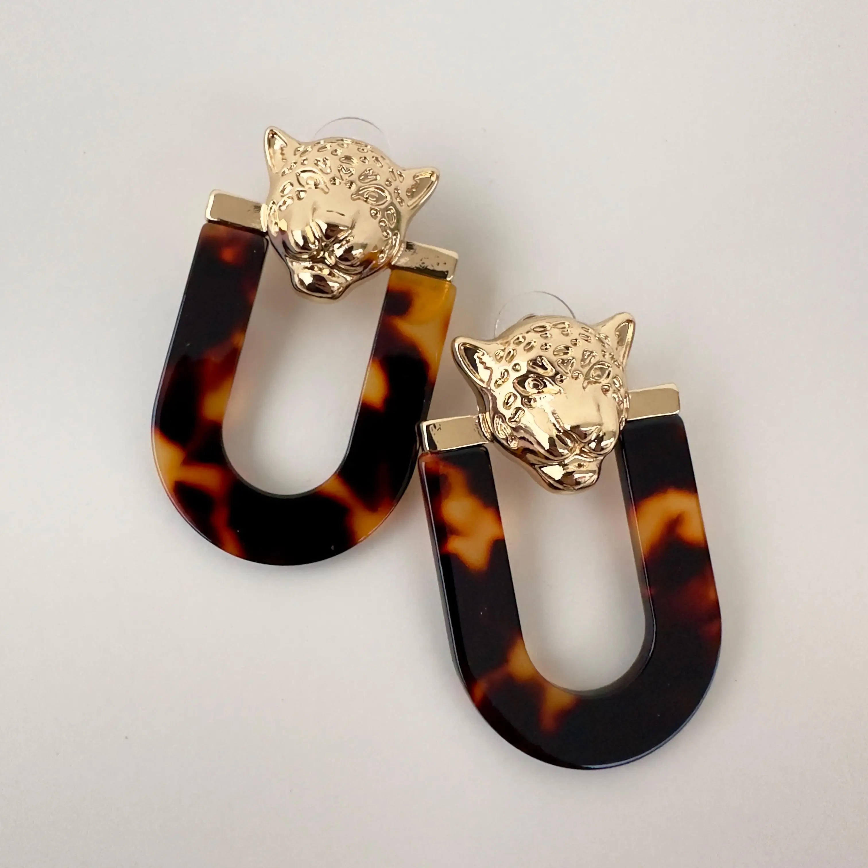 GY0221 Gold Kaplan Leopar Küpe