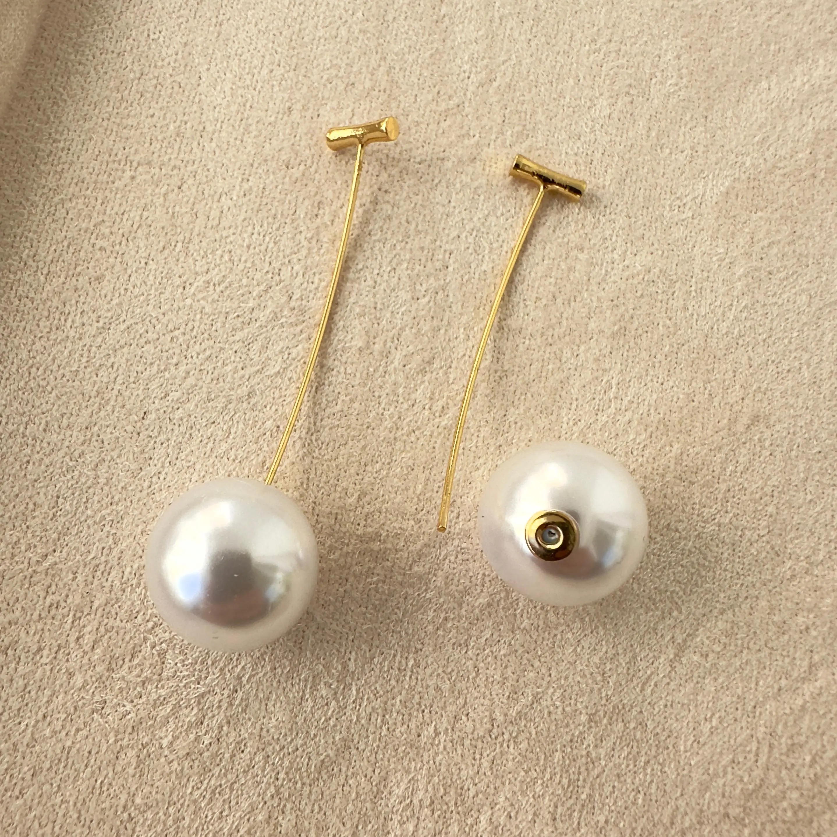 İnci Başlı Gold Kiraz Küpe